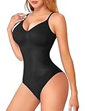 MELARQT Shapewear Damen, Body Shaper, Bodysuit Women, Shapewear Bauchweg, Shaping Miederbody Stark Formend Mit Verstellbaren Schultergurten, Shaping Body Atmungsaktiv, Bodys Bauchweg Damen-L/XL