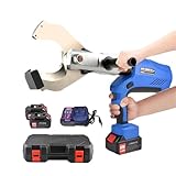 Jiayiyoux Kabellose Kabelschneider, tragbares Kabelschneidewerkzeug mit digitalem Display, hydraulisch, elektrisch, mit 2 Lithium-Akkus und bequemen Griffen, 120 mm