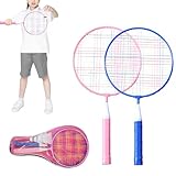 Federball Set Badminton Schläger Set of 2 oder 4 für Erwachsene Kinder, Schläger, Federbälle und Tragetasche im Lieferumfang