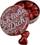 OYOY Ich liebe Dich Geschenkbox gefüllt mit ca. 170g roten Schokoherzen I Geschenkset Schokolade ideal für Valentinstag oder Jahrestag Geschenk I Ich liebe Dich Schokolade