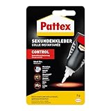 Pattex Sekundenkleber Control, 3 g Flüssigkleber für extra schnelle, starke und flexible Sofortreparaturen im Haushalt, spülmaschinenresistent