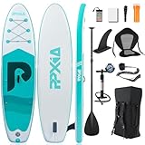 PPXIA Stand Up Paddling Board mit Sitz, Aufblasbare SUP Board, Surfboard Tragkraft bis 200Kg, Komplettes Paddleboard Zubehör für Anfänger & Erwachsene Kinder 320x82x15cm