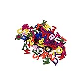 ULTECHNOVO 200 Stück Bunte Holzbuchstaben mit Loch Leichte Holzscheiben für DIY Bastelprojekte Handbemalbare Holzornamente Sichere Glatte Oberfläche für Wand und Partydekorationen