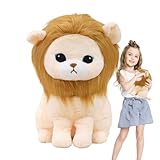 GEDOX Plüsch-Löwen-Plüschtier, Löwen-Plüschspielzeug, sitzender Löwe, niedlicher Löwe, Plüschtier, Spielzeug, Heimdekoration, Sammler-Fans