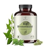 BIONUTRA® Brennnessel Kapseln Bio (270 x 500 mg), deutsche Herstellung, 4-Monatspackung, rückstandskontrolliert, vegan, laktose- & glutenfrei, hochdosiert, Bio-Qualität ohne Zusätze