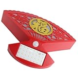 PartyKindom Solar Wandleuchte Außen Solarleuchte mit Bewegungsmelder Chinesische Fächerform Wetterfeste Dekorative Solarlampe für Garten Terrasse Hauseingang