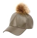 ANGELA & WILLIAM Baseballkappe aus Kunstleder mit 6 Bommeln - Grau - Einheitsgröße