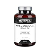 Maca Kapseln 32.000 mg – Leistung 20:1 - Maca Schwarze L-Arginin Zink B6 B12 – peruanische für Männer und Frauen – 120 Kapseln Black Maca Complex Nutralie