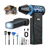 Elektrische Staubgebläse, 10000mAh LCD-Bildschirmmodell Mini-Gebläse mit Taschenlampe für den Außenbereich,180000RPM Druckluftspray Reinigungsgeräte mit Windgeschwindigkeit der Stufe 4 -Schwarz
