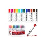 Vinabo Whiteboard Marker, trocken und rückstandsfrei abwischbar von Whiteboards, Rundspitze,12 Stück, Whiteboard-Marker, abwischbar, für Schulbedarf