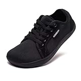 HOBIBEAR Unisex Breite Barfuss Schuhe Damen Herren Barfußschuhe Minimalistische Outdoor Trail Running Walking Schuhe(Schwarz,EU 45)