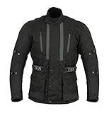 Texpeed Motorradjacke herren mit protektoren - Motorrad Biker Wasserdicht Jacke Mit Rüstung (EN 1621-1) Schwarz - XXL