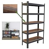 TRUTZHOLM Wohnzimmerregal Holzoptik 150x75x30 cm Traglast max. 650 kg I 5 höhenverstellbare Böden Steckregal Bücherregal Standregal Lagerregal Schwerlastregal