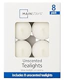 Celino® 8 Stück Teelichter 3 Stunden lang brennende Nachtkerzen geruchloses Weihnachts-Teelicht (weiß)
