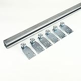 TENDAGGIMANIA Schiebetür komplettset aus verzinktem Eisen, mit 7 Rollen inkl (jede laufrolle trägt 35 kg) - Ideal für Schiebetüren und Toren- Länge 300 CM -Anpassbar Zubehör