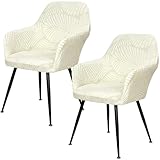Betylifoy Stuhlhussen 2er Set Stuhlhussen mit Armlehne Stretch Stuhlbezug Abnehmbare Waschbar Stuhl Bezug Stuhlbezüge für Esszimmer Restaurant Bürostuhl (2, Beige, Universal)