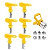 Hoypeyfiy 6 Stück Airless Düse mit Spitzendichtung, für Airless Farbsprühsysteme (Typ 617, 621, 623, 625, 627, 629)