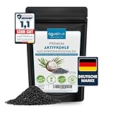 AGUALEVE® Premium Aktivkohle Granulat 200g aus Kokosnussschalen - Die Nr. 1 - Pflanzen, Katzenklo, Aquarium, & Co. - 100% natürlich, frei von chemischen Zusätzen und Bitumen - Körnung: 0,5-2,5mm