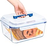LOVYANXUE Brotbox aus Glas, luftdicht, für 24 Tassen, große Glasbehälter mit Deckel, ideal für luftdichte Frischhaltedosen, Braten von Truthahn, Huhn, Kekse, ofen- und spülmaschinenfest
