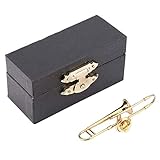 Musikinstrument Brosche, Posaune Brosche Pins, Mini einzigartige vergoldete Musikinstrument Brosche als Geschenkdekoration mit Box für Geburtstagsgeschenk, Valentinstagsgeschenk(Posaune)