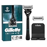 Gillette Body und Intimate Nassrasierer Herren, Rasierer + 2 Rasierklingen, mit Duschaufhänger für einfache Aufbewahrung, Geschenk für Männer