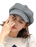 Idopy Damen Retro Peaked Ivy Newsboy Paperboy Baker Boy Beanie Gatsby Cabbie Painter Cap Hüte, grau, Einheitsgröße