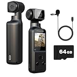 ydi 4K Körperkamera Bodycam Video & Audio Taschen Mini Vlog Cam 270° Drehbarer Kamera mit Externes Mikrofon, 64GB Karte, Pocket Kamera für Sport im Freien, Fahrrad, Reisen, Polizei, Zivilisten