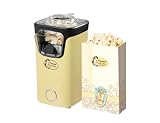Bestron Popcornmaker, Turbo-Popcorn in unter 2 Minuten, Popcornmaschine mit Heißlufttechnologie, inkl. 10x Popcorntüten & integrierten Messbecher, Sweet Dreams Kollektion, Farbe: Gelb