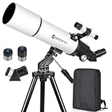 Teleskope für Erwachsene Astronomie, 80mm Aperture 600mm Refraktor Teleskop für Kinder, Anfänger, kompakte und tragbare Reiseteleskope mit Rucksack