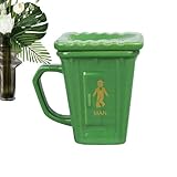 Lustige Kaffeetasse, Mülleimer-Trinkbecher, Keramik-Getränkebehälter mit Strohhalm, für Geburtstagsfeier oder Freizeit am Wochenende, Porzellanbecher mit farbenfrohem Stil, persönliches Sammelwe