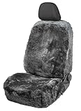 Walser Lammfell Autositzbezug Mona - 100% Lammfell Sitzbezug für Auto, Vordersitze, Autositzbezug Fell, Anthrazit
