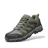NORTIV 8 Herren Wanderschuhe Trekkingschuhe Outdoorschuhe Wasserdicht Hiking Shoes Kletterschuhe Bergsteigen Klettern Wandern Schuhe Armee/GRÜN/SCHWARZ/ORANGE 160448_Low-E Größe 44 (EUR)