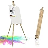 Artina Leichte Feldstaffelei aus Kiefernholz Leinwände bis 100cm Malaga – Tragbare Staffelei Neigungswinkel für waagerechtes Malen & Zeichnen – Dreibein Malstaffelei Holzstaffelei rutschfeste Füße