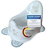 KiNDERWELT Premium Töpfchen für Kinder und Babys, Löwe Design in weiß, Töpfchen für Kleinkinder ab 18 Monaten, hohe Rückenlehne, rutschfest und BPA-frei