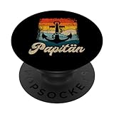 Papitän retro für Papa zum Vatertag Geburtstag Weihnachten PopSockets mit austauschbarem PopGrip