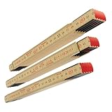 Original Schwedenmeter® Multipack 3 Stück I Zollstock aus Glasbirke I Made in Sweden I 3x Gliedermaßstab 2m mit Gelenken aus Schwedenstahl I Hochwertiger Meterstab EU-Klasse III I Hultafors I 100012