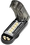 BUG HULL Tablettenteiler für Mehrere Pillen Auf Einmal, Tablettenschneider für Kleine Und Winzige Tabletten Und Große Tabletten, Pillenteiler Mit versteckter Schneide Aus Edelstahl (Grau)