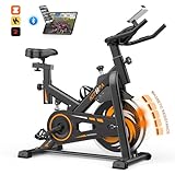 Kitopa Heimtrainer Fahrrad, Smart Hometrainer Fahrrad mit Bluetooth App & LCD-Monitor, Leises Ergometer mit Verstellbarem Widerstand für Kardio Training, 150 kg Belastbar