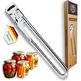 DECKELMEISTER - Edelstahl Deckelöffner, extralanger Hebel, sehr rutschfest, verstellbar, multifunktional, Glas- & Schraubdeckelöffner, verstellbare Öffnungshilfe, optimiertes Design für Senioren