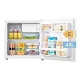 Comfee RCD50WH2(E) Mini Kühlschrank / 43L Kühlbox mit Eisfach/Kühlschrank Klein für Zimmer & Büro/Schnelle Kühlung in der Chiller Box/Temperaturregelung/Verstellbare Füße / 80 kWh/Jahr/Weiß