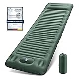JEMULICE Isomatte Selbstaufblasend, 12CM Verdicktes Aufblasbare Matratze Kleines Packmaß mit Fußpresspumpe & Kissen, Ultraleicht Wasserdicht Luftmatratze Camping, Schlafmatte Outdoor für Wandern