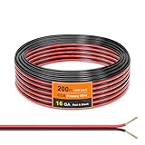 Elektrischer Draht aus PVC, 16 Gauge, 30 m, Rot / Schwarz, 2 Leiter, Kfz-Batteriekabel, PVC-Strom-/Erdungskabel, Schweißkabel, elektrischer Draht für Audio-Lautsprecher, Verstärker, RC DC 12 V, 24 V