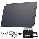 Solarway® 1000W Balkonkraftwerk 800W komplett Steckdose - neuester 800 Watt Wechselrichter - Solaranlage Komplettset - 500W bifaziale Solarmodule & Envertech & Zubehör