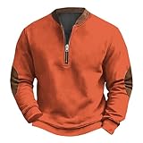 Herren-Sweatshirt mit 3D-Viertelreißverschluss, Kontrastfarbe, modisch, lockere Passform, trendig, langärmelig, lässiger Pullover, Oberteil, bequeme Jacke, Reißverschluss, Übergröße, mit Kapuze, für
