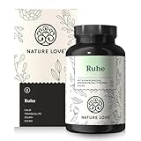 NATURE LOVE® Ruhe - 120 Kapseln - mit Ashwagandha, Rosenwurz (Rhodiola Rosea), L-Tyrosin und B-Vitaminen - hochdosiert, vegan, laborgeprüft, in Deutschland produziert