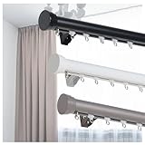 LKDDDDCD Aluminium-Vorhangschiene Für Raumteiler, 100–600 cm Gardinenstange, Robustes Vorhangschienen-Set Zur Wandmontage(Gray,600cm/4 * 150cm)