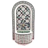 Marrakesch Gartenbrunnen Zimmerbrunnen aus original marokkanische Mosaik 121 cm Gross | Brunnen als Gartendeko Terassendeko & Balkon Deko | Springbrunnen Inkl. Pumpe für entspannenden Wasserfall