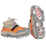 BLUEVER Ice Klampen Steigeisen, Steigeisen für Bergschuhe,32 Edelstahl Spikes Schuhkrallen, Great für Wandern Trekking Klettern Bergsteigen Angeln Herren Damen Winter Außenaktivität