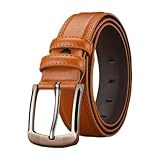 Oshhni PU-Ledergürtel 120 cm lang, lässiger Herrengürtel für Reisen, Business, Arbeit, Hosen, Orange