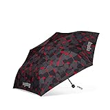 ergobag Regenschirm Kinderschirm für die Schultasche, ultraleicht und klein mit Tasche, Ø90 cm TaekBärdo - Grau